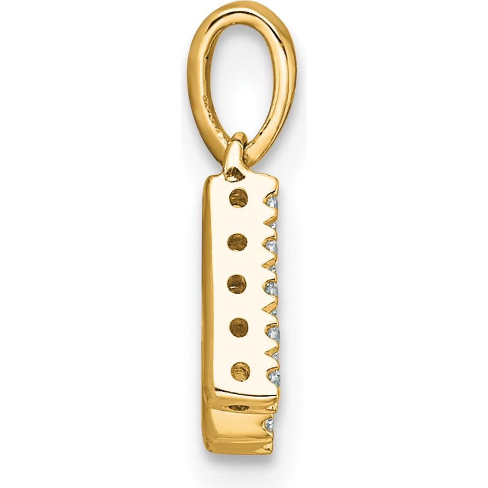 14K Yellow Gold Diamond "K" Initial Pendant with Pave Set Diamonds by Oro Pregiato