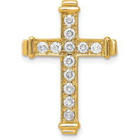 14K Yellow Gold Diamond Latin Cross Slide Pendant - 3/8 Carat Total Diamond Weight by Monteluci Fine Jewelry