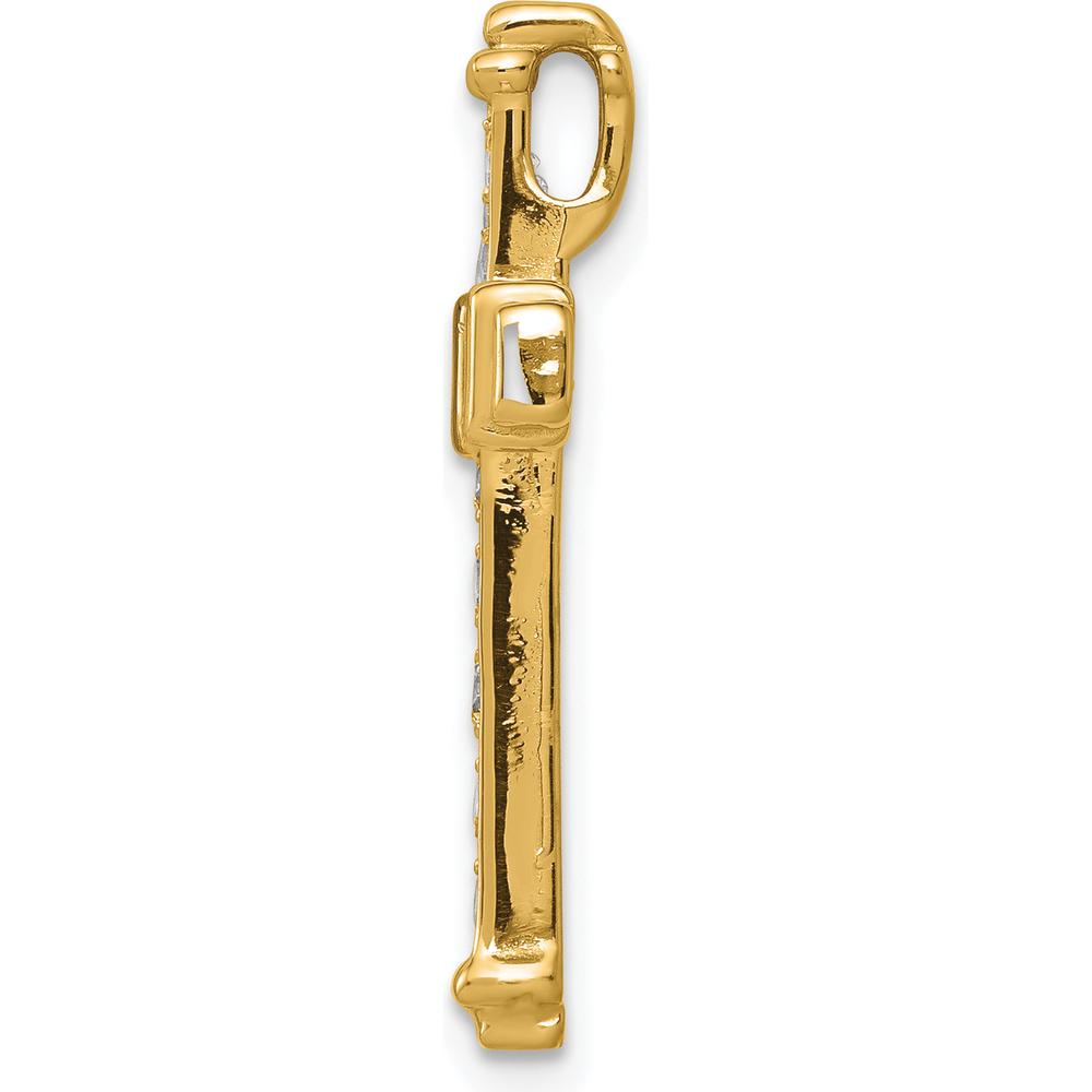 14K Yellow Gold Diamond Latin Cross Slide Pendant - 3/8 Carat Total Diamond Weight by Monteluci Fine Jewelry