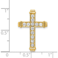 14K Yellow Gold Diamond Latin Cross Slide Pendant - 3/8 Carat Total Diamond Weight by Monteluci Fine Jewelry
