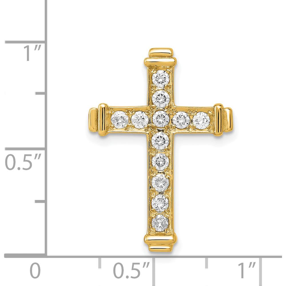 14K Yellow Gold Diamond Latin Cross Slide Pendant - 3/8 Carat Total Diamond Weight by Monteluci Fine Jewelry