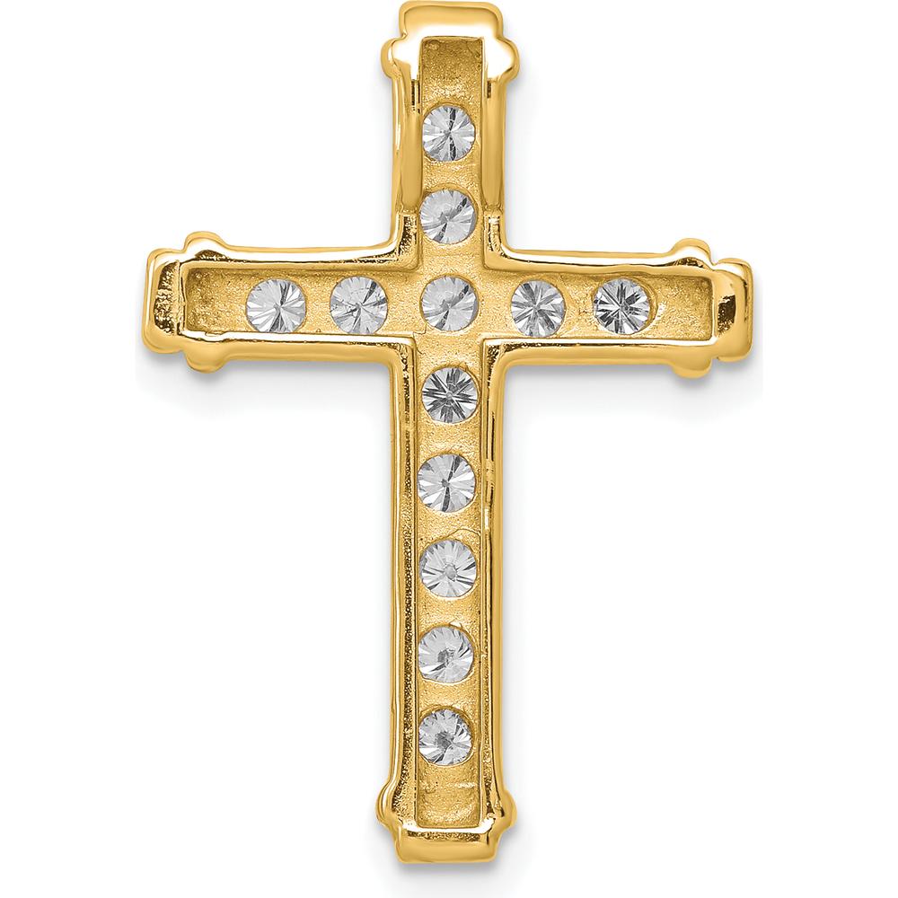 14K Yellow Gold Diamond Latin Cross Slide Pendant - 3/8 Carat Total Diamond Weight by Monteluci Fine Jewelry