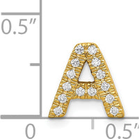 14K Yellow Gold Diamond Letter A Charm with 14 Round Diamonds - 0.008 Carat Total Diamond Weight by Oro Pregiato