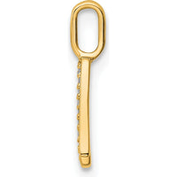 14K Yellow Gold Diamond Letter A Initial Pendant - Sparkling Diamond Accents by Oro Pregiato