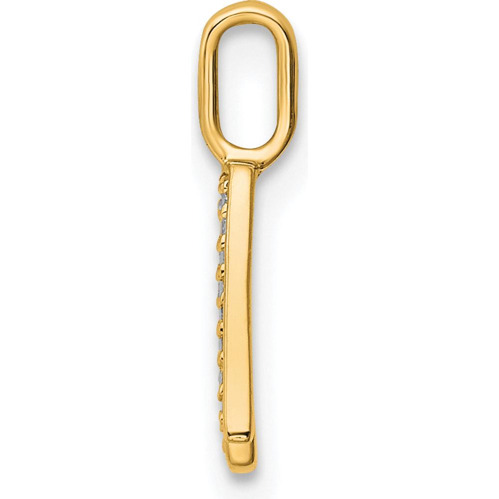14K Yellow Gold Diamond Letter A Initial Pendant - Sparkling Diamond Accents by Oro Pregiato