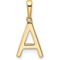 14K Yellow Gold Diamond Letter A Initial Pendant with Brilliant Diamonds by Oro Pregiato