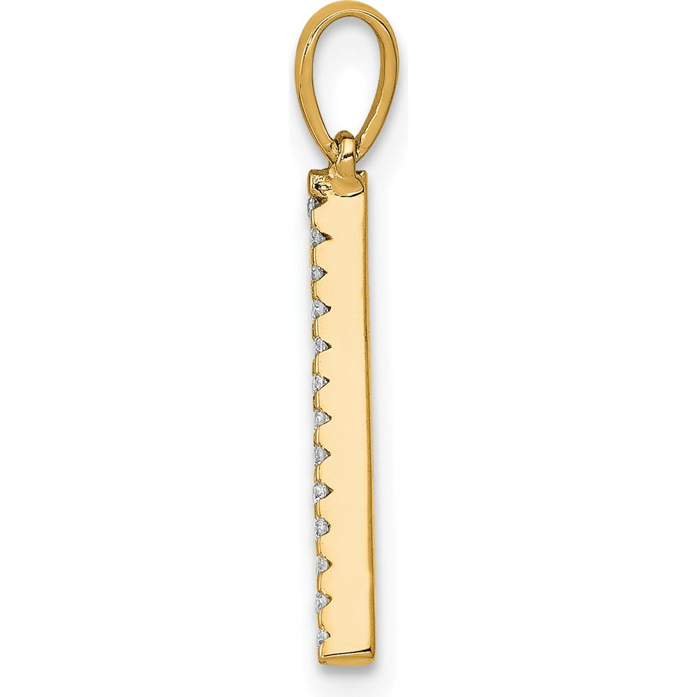 14K Yellow Gold Diamond Letter A Pendant with Pave Set Diamonds - 0.30 Carat Total Diamond Weight by Oro Pregiato