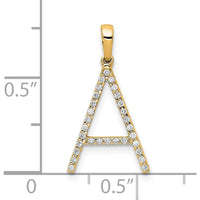 14K Yellow Gold Diamond Letter A Pendant with Pave Set Diamonds - 0.30 Carat Total Diamond Weight by Oro Pregiato