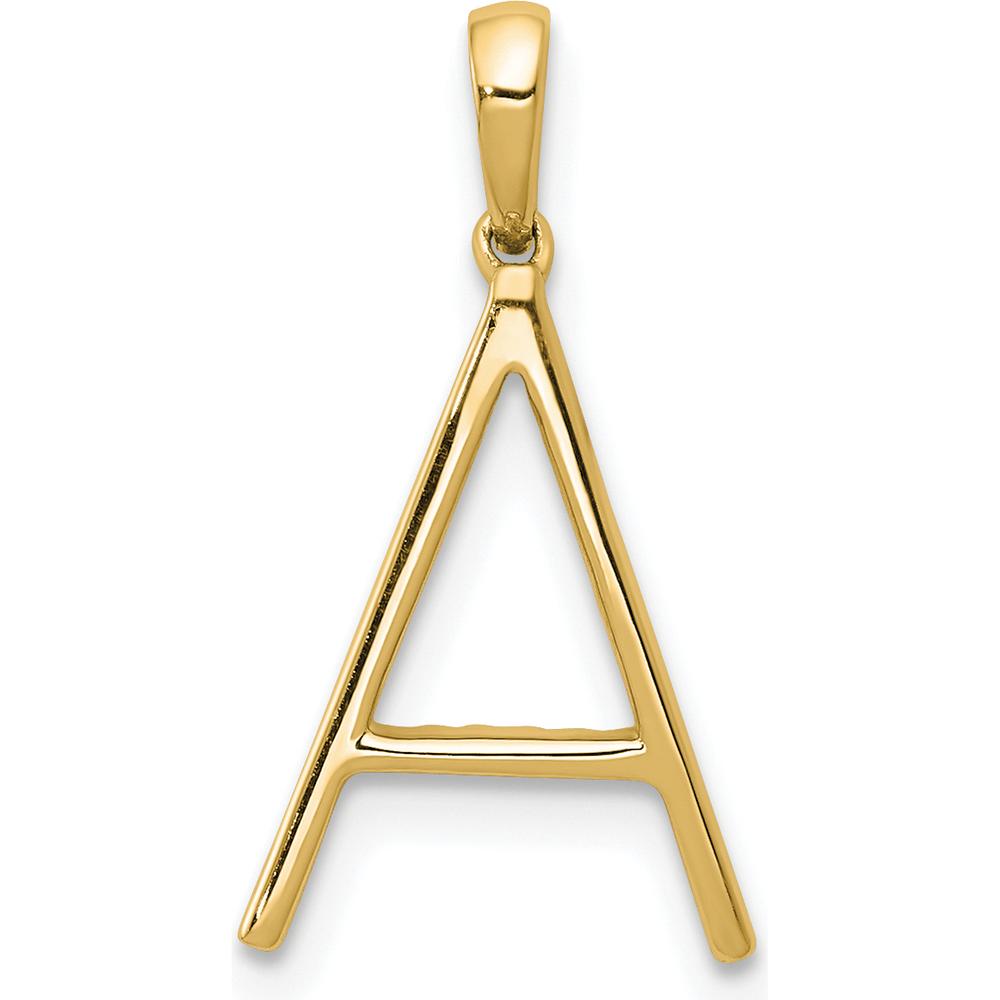 14K Yellow Gold Diamond Letter A Pendant with Pave Set Diamonds - 0.30 Carat Total Diamond Weight by Oro Pregiato
