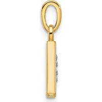 14K Yellow Gold Diamond Letter A Pendant with Rhodium Accents - 0.01 Carat Total Diamond Weight by Oro Pregiato