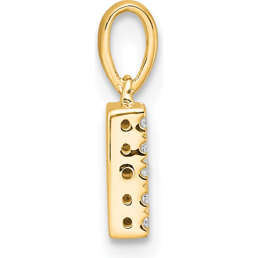 14K Yellow Gold Diamond Letter B Pendant - 0.10 Carat Total Diamond Weight by Oro Pregiato