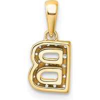 14K Yellow Gold Diamond Letter B Pendant - 0.10 Carat Total Diamond Weight by Oro Pregiato