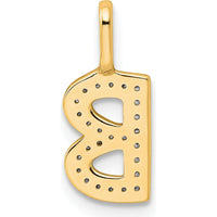 14K Yellow Gold Diamond Letter B Pendant Necklace with Round Diamonds - 0.25 Carat Total Diamond Weight by Oro Pregiato