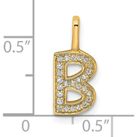 14K Yellow Gold Diamond Letter B Pendant Necklace with Round Diamonds - 0.25 Carat Total Diamond Weight by Oro Pregiato