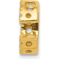 14K Yellow Gold Diamond Letter C Initial Charm with 12 Round Diamonds - 0.01 Carat Total Diamond Weight by Oro Pregiato