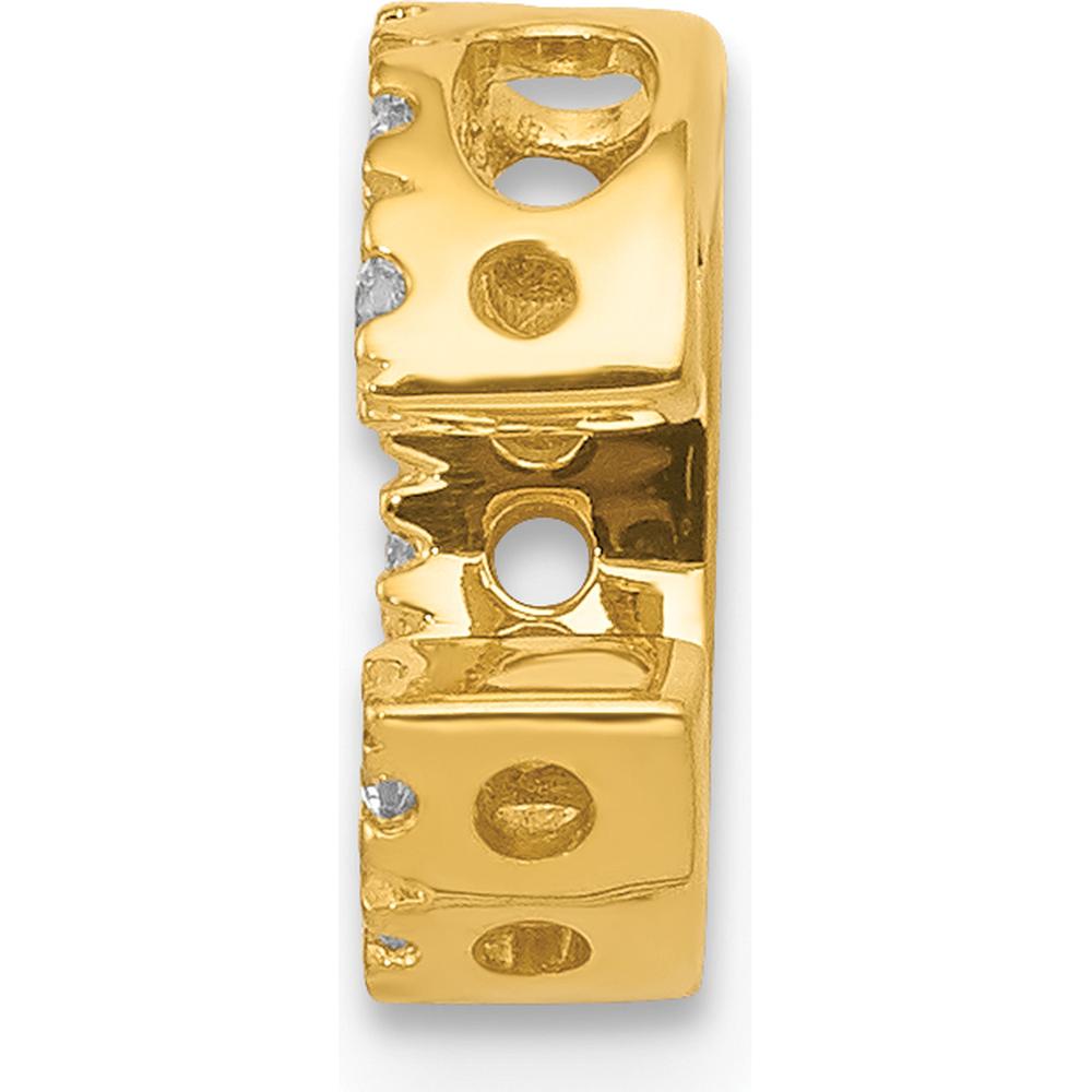 14K Yellow Gold Diamond Letter C Initial Charm with 12 Round Diamonds - 0.01 Carat Total Diamond Weight by Oro Pregiato