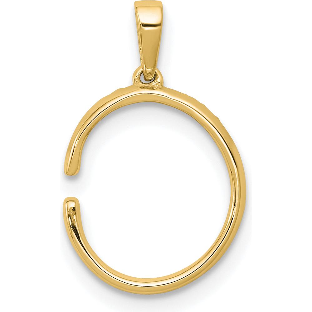 14K Yellow Gold Diamond Letter C Initial Pendant with 25 Round Diamonds - 0.12 Carat Total Diamond Weight by Oro Pregiato