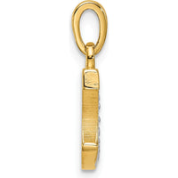 14K Yellow Gold Diamond Letter C Pendant with Round Diamonds - 0.01 Carat Total Diamond Weight by Oro Pregiato