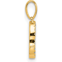 14K Yellow Gold Diamond Letter C Pendant with Round Diamonds - 0.10 Carat Total Diamond Weight by Oro Pregiato