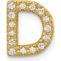 14K Yellow Gold Diamond Letter D Initial Charm with 15 Round Natural Diamonds - 0.01 Carat Total Diamond Weight by Oro Pregiato