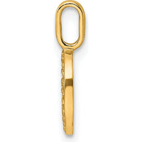 14K Yellow Gold Diamond Letter D Initial Pendant with Round Diamonds by Oro Pregiato