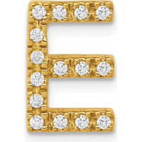 14K Yellow Gold Diamond Letter "E" Initial Charm with 15 Round Diamonds - 0.01 Carat Total Diamond Weight by Oro Pregiato