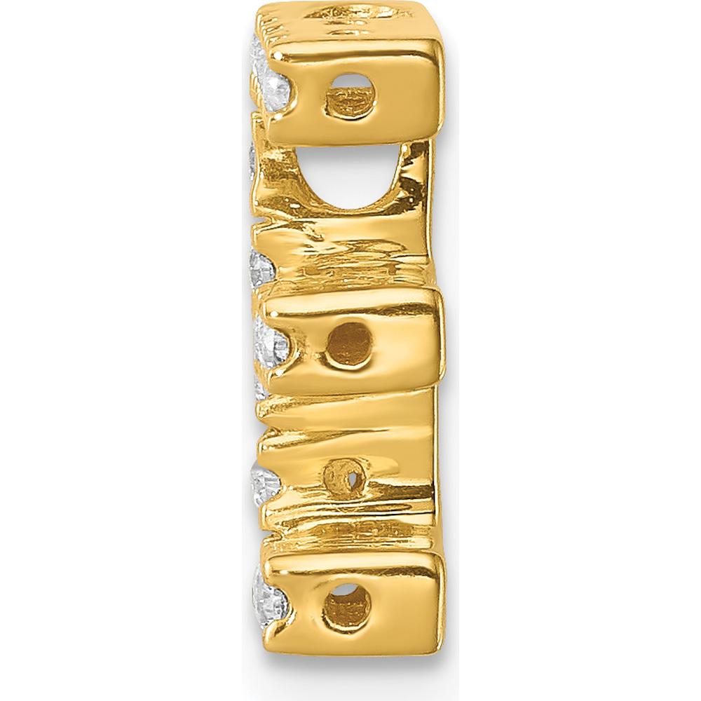 14K Yellow Gold Diamond Letter "E" Initial Charm with 15 Round Diamonds - 0.01 Carat Total Diamond Weight by Oro Pregiato