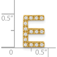 14K Yellow Gold Diamond Letter "E" Initial Charm with 15 Round Diamonds - 0.01 Carat Total Diamond Weight by Oro Pregiato