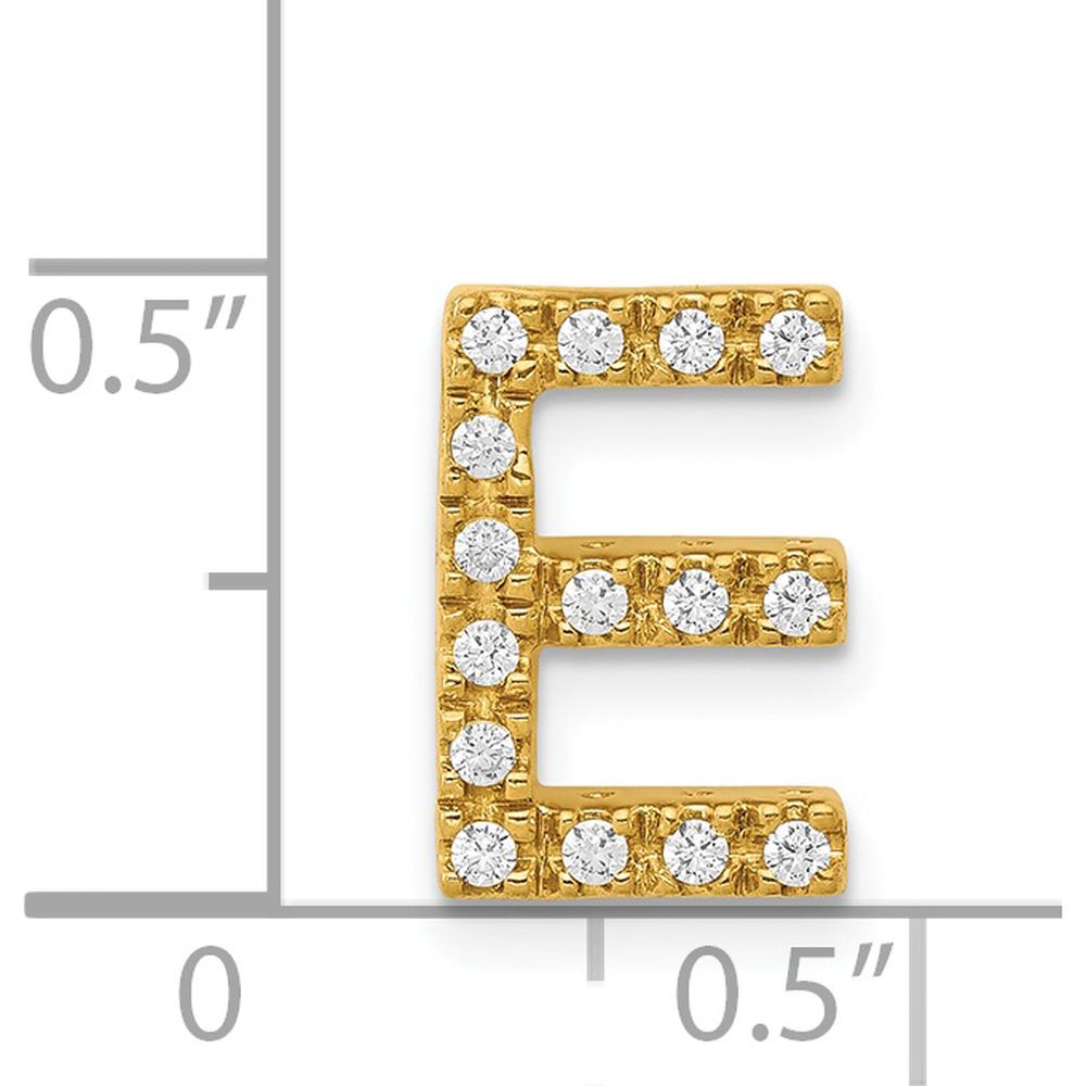 14K Yellow Gold Diamond Letter "E" Initial Charm with 15 Round Diamonds - 0.01 Carat Total Diamond Weight by Oro Pregiato
