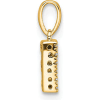 14K Yellow Gold Diamond Letter E Initial Pendant with 9 Brilliant-Cut Diamonds - 0.09 Carat Total Diamond Weight by Oro Pregiato