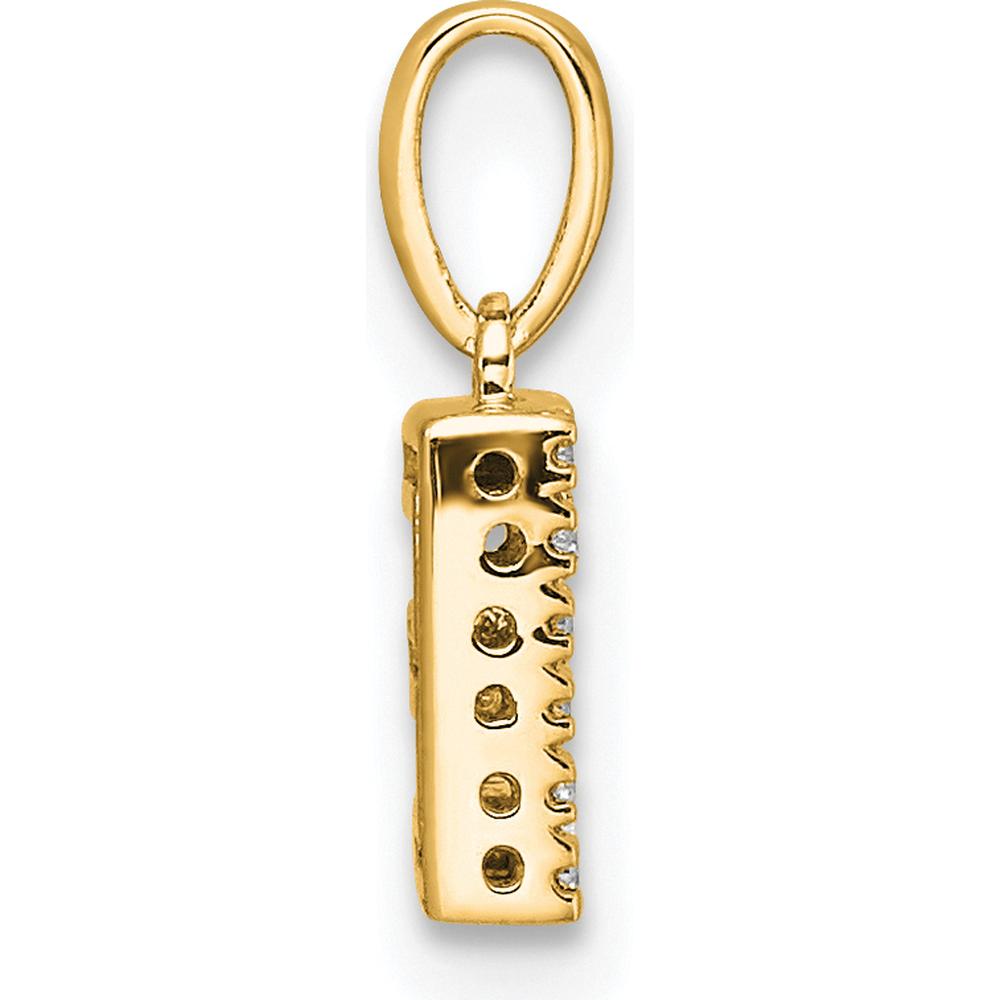 14K Yellow Gold Diamond Letter E Initial Pendant with 9 Brilliant-Cut Diamonds - 0.09 Carat Total Diamond Weight by Oro Pregiato