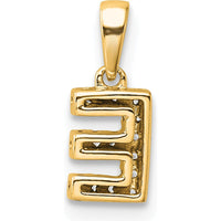 14K Yellow Gold Diamond Letter E Initial Pendant with 9 Brilliant-Cut Diamonds - 0.09 Carat Total Diamond Weight by Oro Pregiato