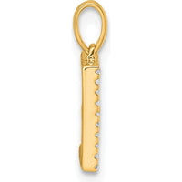 14K Yellow Gold Diamond Letter E Initial Pendant with Hand-Set Diamonds by Oro Pregiato