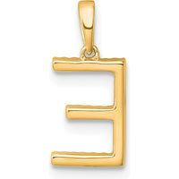14K Yellow Gold Diamond Letter E Initial Pendant with Hand-Set Diamonds by Oro Pregiato