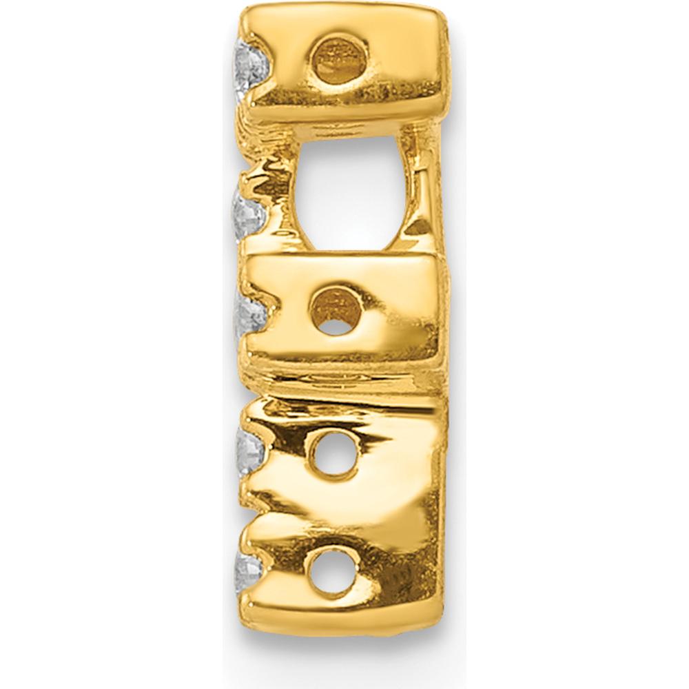 14K Yellow Gold Diamond Letter F Initial Charm - 0.10 Carat Total Diamond Weight by Oro Pregiato