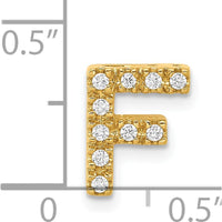 14K Yellow Gold Diamond Letter F Initial Charm - 0.10 Carat Total Diamond Weight by Oro Pregiato