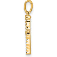 14K Yellow Gold Diamond Letter F Initial Pendant by Oro Pregiato