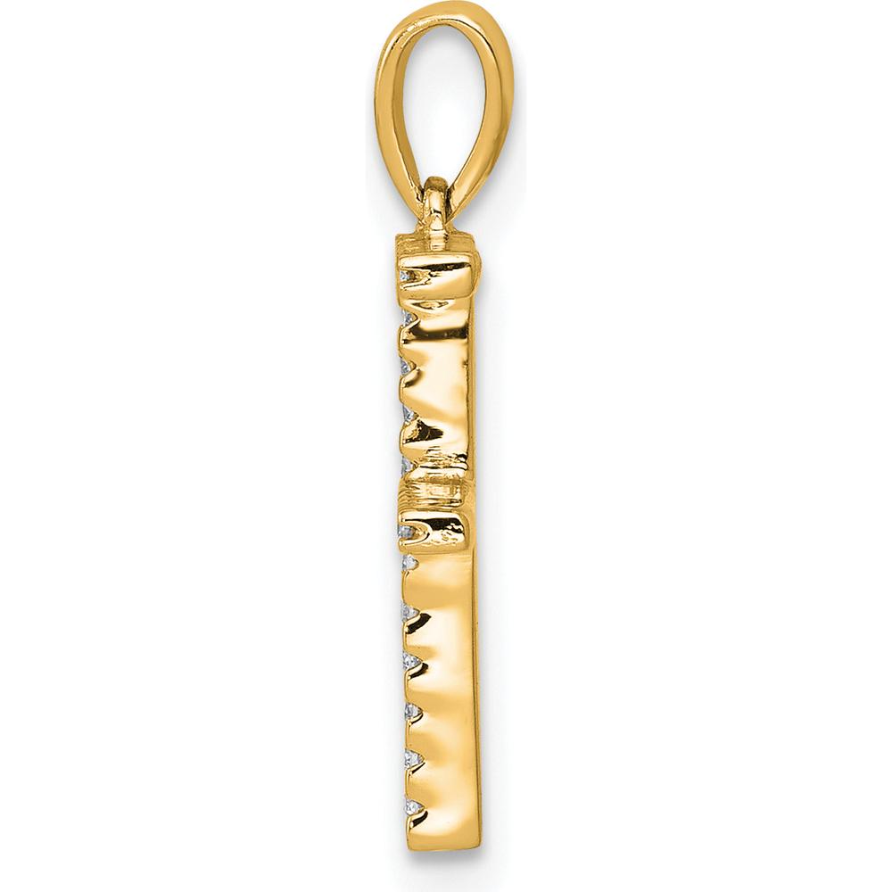 14K Yellow Gold Diamond Letter F Initial Pendant by Oro Pregiato