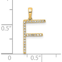 14K Yellow Gold Diamond Letter F Initial Pendant by Oro Pregiato