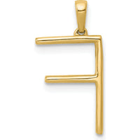 14K Yellow Gold Diamond Letter F Initial Pendant by Oro Pregiato
