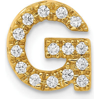 14K Yellow Gold Diamond Letter G Initial Charm with 15 Round Diamonds - 0.15 Carat Total Diamond Weight by Oro Pregiato