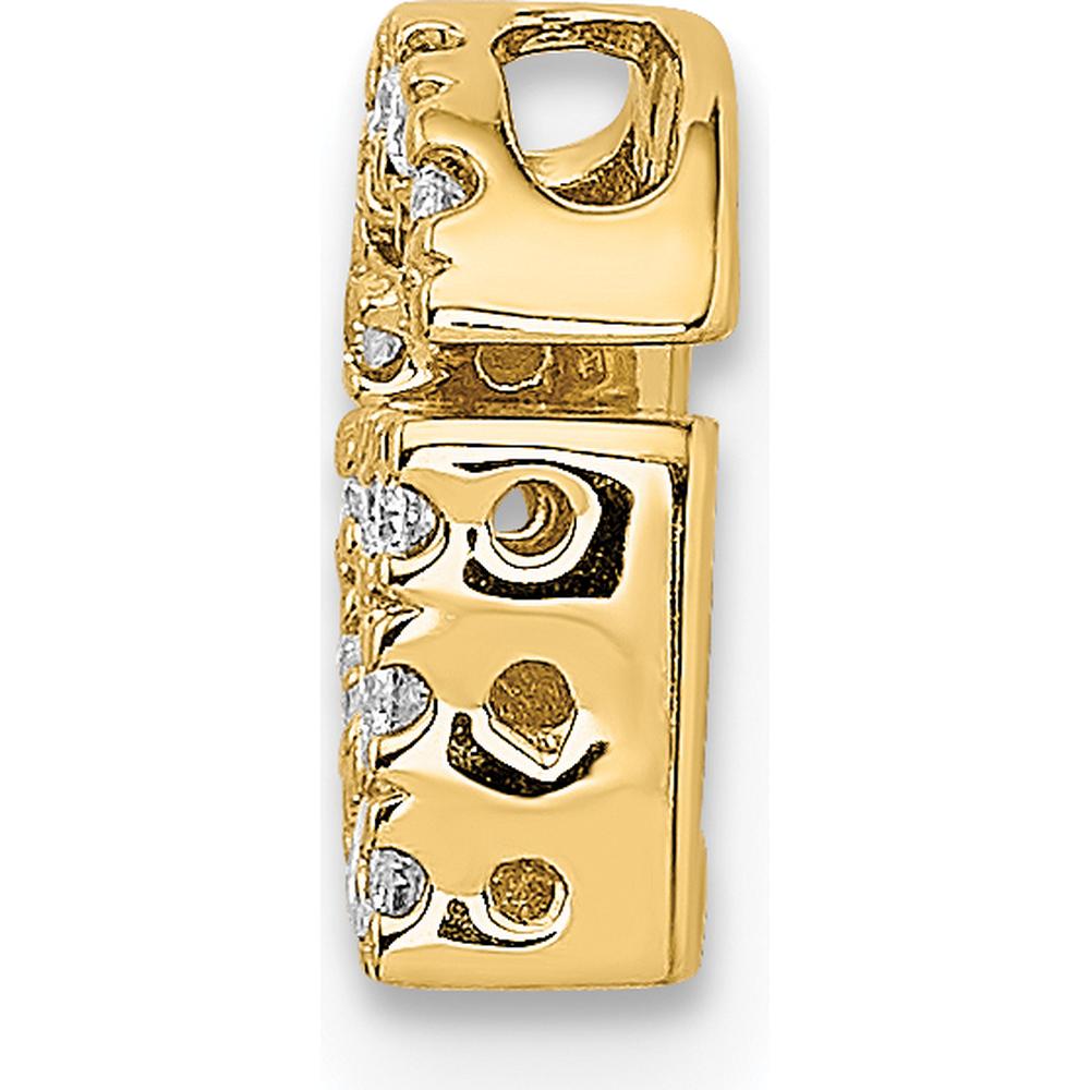 14K Yellow Gold Diamond Letter G Initial Charm with 15 Round Diamonds - 0.15 Carat Total Diamond Weight by Oro Pregiato