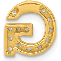 14K Yellow Gold Diamond Letter G Initial Charm with 15 Round Diamonds - 0.15 Carat Total Diamond Weight by Oro Pregiato