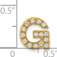 14K Yellow Gold Diamond Letter G Initial Charm with 15 Round Diamonds - 0.15 Carat Total Diamond Weight by Oro Pregiato