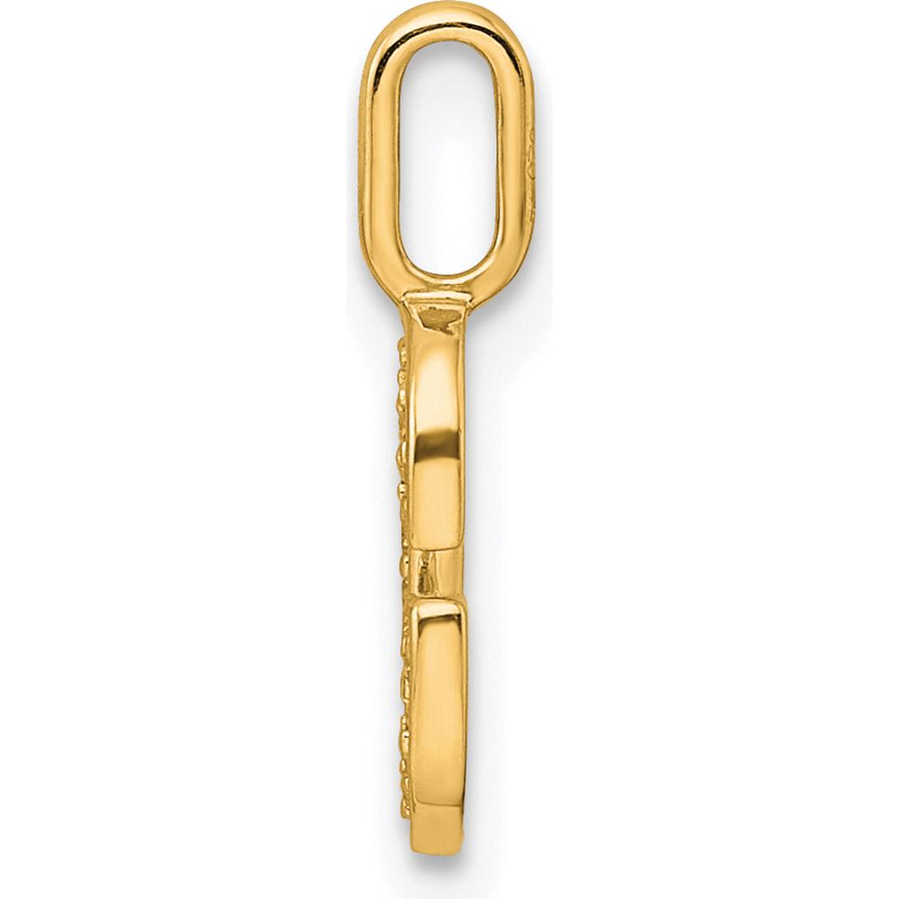 14K Yellow Gold Diamond Letter G Initial Pendant with Pavé Diamond Accents by Oro Pregiato