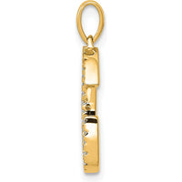14K Yellow Gold Diamond Letter G Initial Pendant with Polished Finish by Oro Pregiato