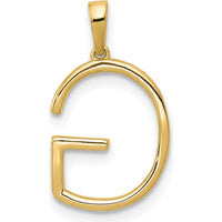 14K Yellow Gold Diamond Letter G Initial Pendant with Polished Finish by Oro Pregiato