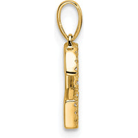 14K Yellow Gold Diamond Letter G Pendant - Personalized Charm with Round Brilliant Diamonds by Oro Pregiato