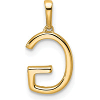 14K Yellow Gold Diamond Letter G Pendant - Personalized Charm with Round Brilliant Diamonds by Oro Pregiato