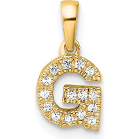 14K Yellow Gold Diamond Letter G Pendant with Diamonds - 0.14 Carat Total Diamond Weight by Oro Pregiato